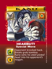 Mortal Kombat Kard Game TCG 1992 Kano Double Knife Slash Special Move Card  Game